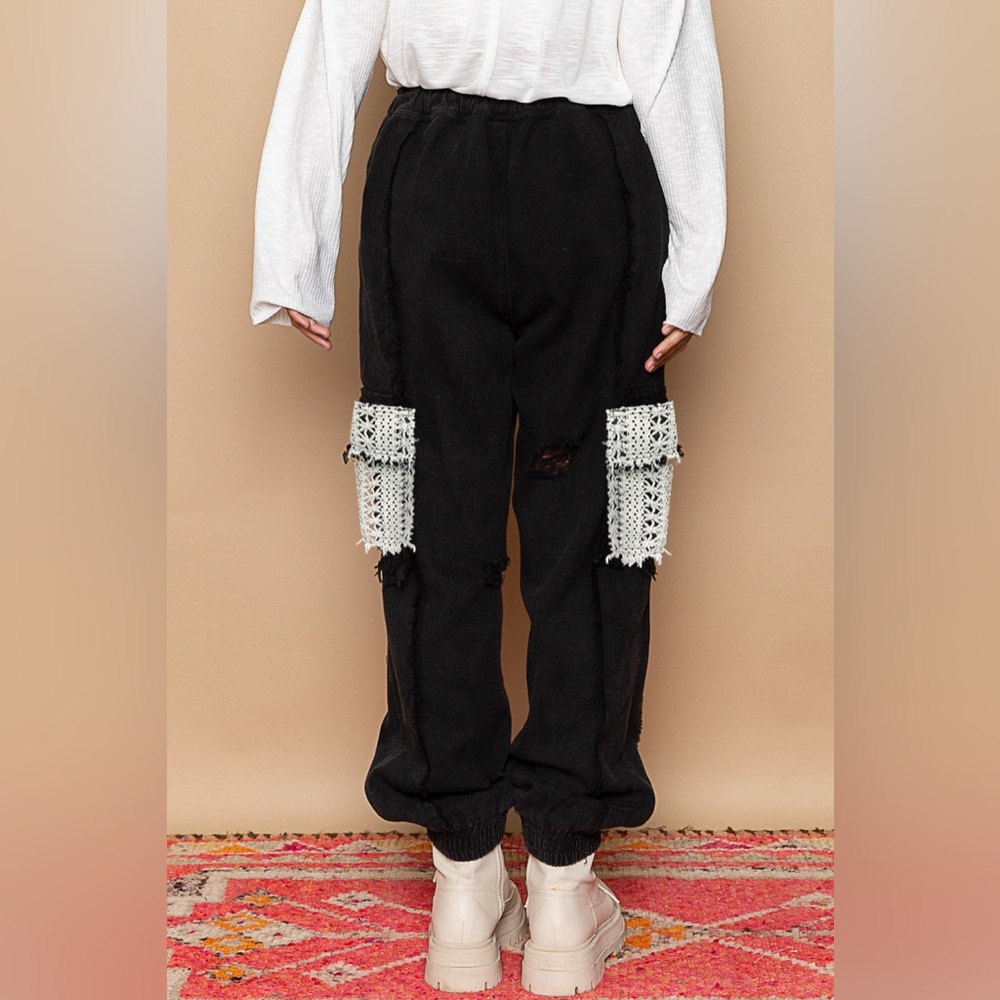 🏝️ POL “Rebel Crochet Joggers” | Black - Picture 5 of 7